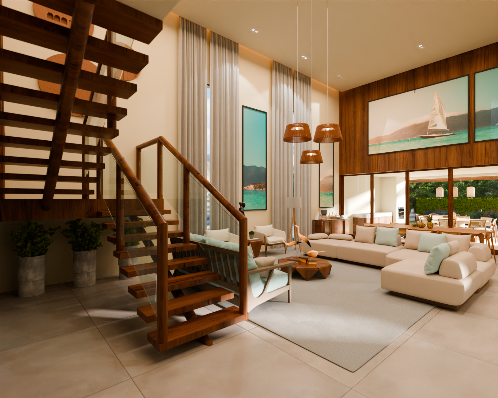 Suíte master — madeira e design contemporâneo